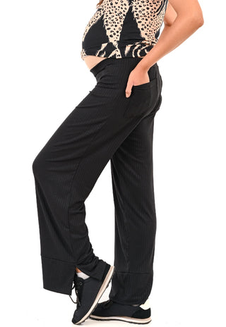 Pantalon Luisa Negro Pre Natal Pretina Baja