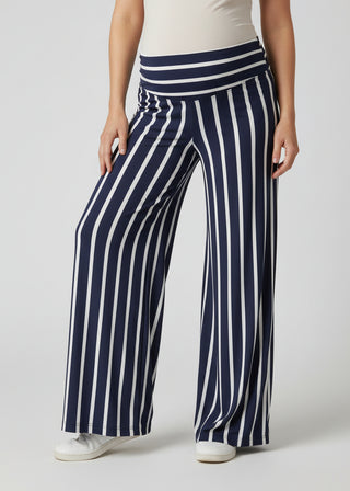 Pantalón Pame Rayas Azul Pre Natal Palazzo