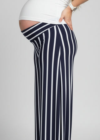 Pantalón Pame Rayas Azul Pre Natal Palazzo