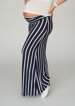 Pantalón Pame Rayas Azul Pre Natal Palazzo