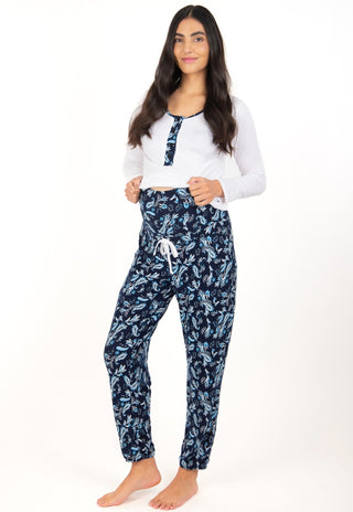 Pijama Maternal y Lactancia Valentina Azul