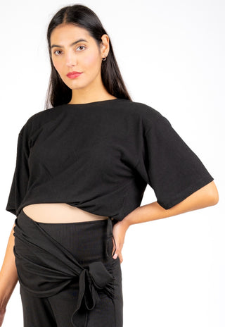 Polera Fran Negro Maternal con Reguladores de Largo