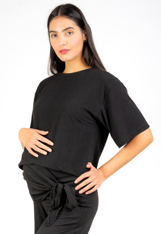Polera Fran Negro Maternal con Reguladores de Largo