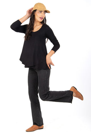 Polera Maternal y Lactancia Barbara Negro ML
