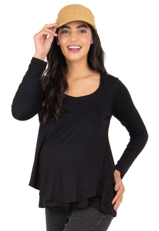 Polera Maternal y Lactancia Barbara Negro ML