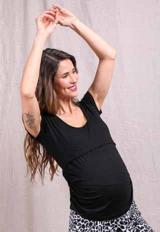 Polera Maternal y Lactancia Carmen Negro