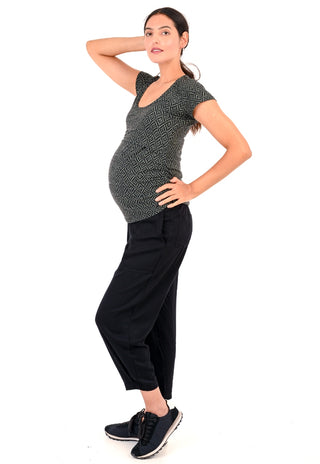 Polera Carmen Zigzag Maternal y Lactancia Manga Corta