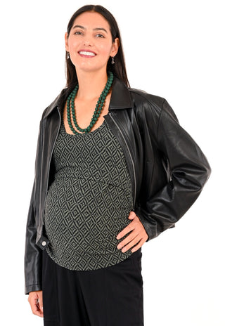 Polera Carmen Zigzag Maternal y Lactancia Manga Corta