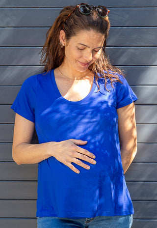 Polera Maternal y Lactancia Maria Azulino