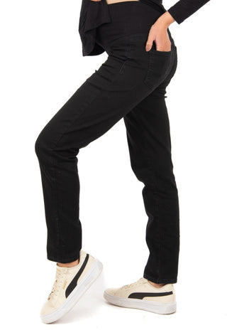Jeans Maternal Cropped Negro