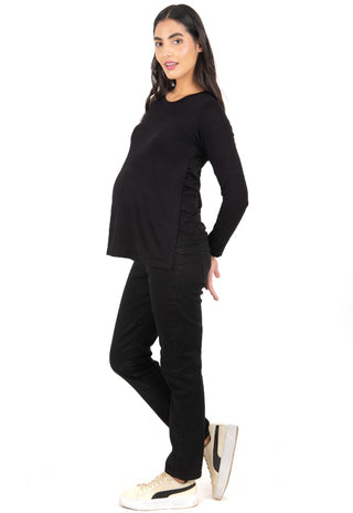 Polera Maternal y Lactancia Maria Negro