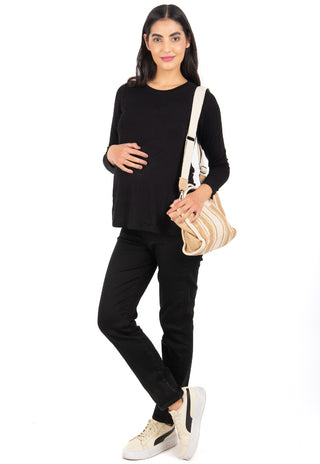 Polera Maternal y Lactancia Maria Negro
