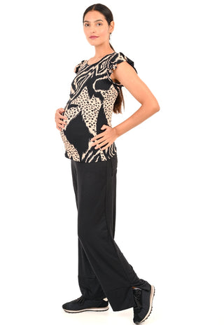 Polera Moni Beige Maternal y Lactancia Detalle Mangas