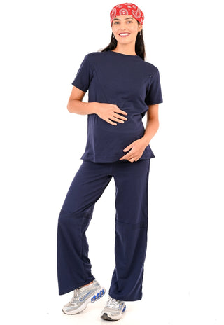 Polerón Marta Marino Maternal y Lactancia Cierres Manga Corta