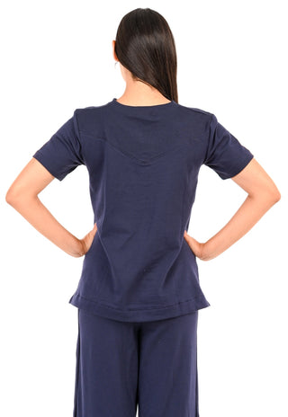 Polerón Marta Marino Maternal y Lactancia Cierres Manga Corta