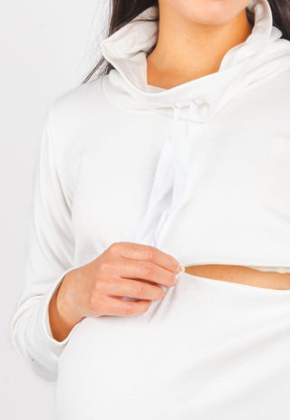 Polerón Coca Crudo Maternal y Lactancia con Cierre