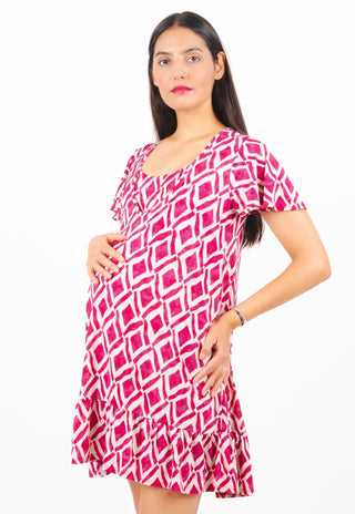 Vestido Maternal y Lactancia Cata Magenta