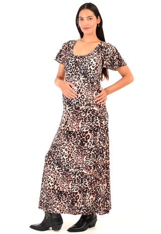 Vestido Trini Animal Maternal y Lactancia Manga Vuelo
