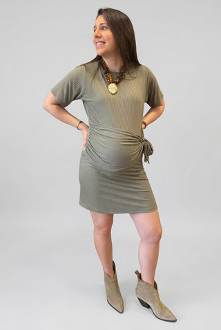 Vestido Anto Oliva Maternal con Lazo tipo Faja