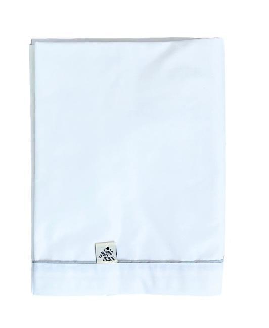 Set de Sabanas Extra Cuna de Colecho Blancas (borde gris)