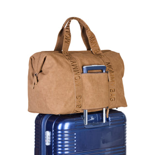 Bolso maternal Mommy Bag Camel tela agamuzada