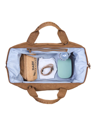 Bolso maternal Mommy Bag Camel tela agamuzada