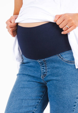 Jeans Maternal Cropped Azul - Madremia