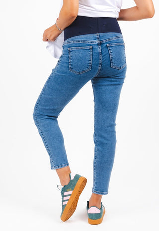 Jeans Maternal Cropped Azul - Madremia