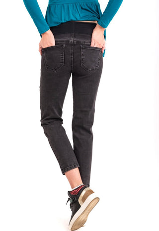 Jeans Maternal Cropped Gris Oscuro - Madremia