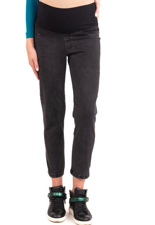 Jeans Maternal Cropped Gris Oscuro - Madremia