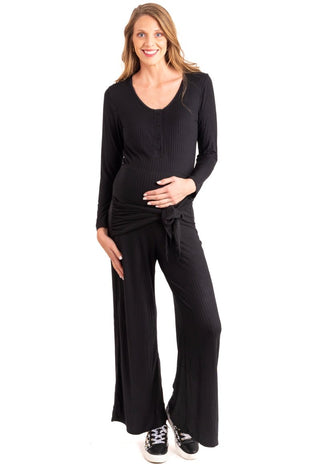 Pantalon Palazzo Maternal Maura Negro - Madremia
