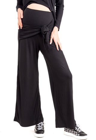 Pantalon Palazzo Maternal Maura Negro - Madremia