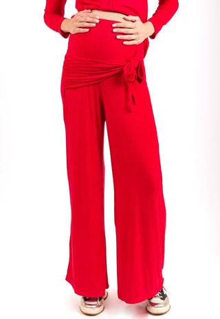 Pantalon Palazzo Maternal Maura Rojo - Madremia