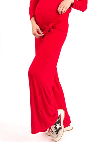 Pantalon Palazzo Maternal Maura Rojo - Madremia