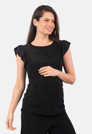 Polera Maternal y Lactancia Moni Negro Drops - Madremia