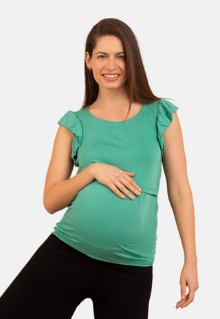 Polera Maternal y Lactancia Moni Verde - Madremia