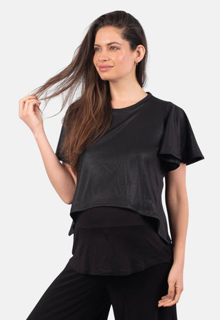 Polera Maternal y Lactancia Pia Negro Night - Madremia