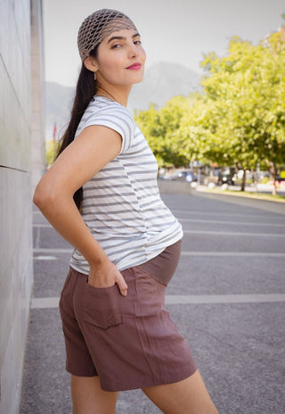 Short Maternal Café Tencel - Madremia