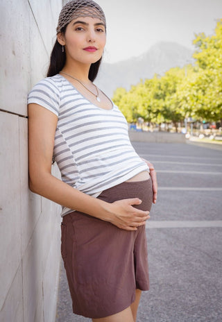 Short Maternal Café Tencel - Madremia
