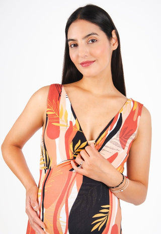 Vestido Mariela Naranjo Maternal y Lactancia Modal - Madremia