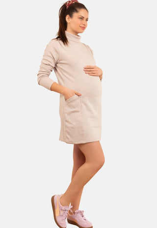 Vestido Maternal Londres Beige - Madremia