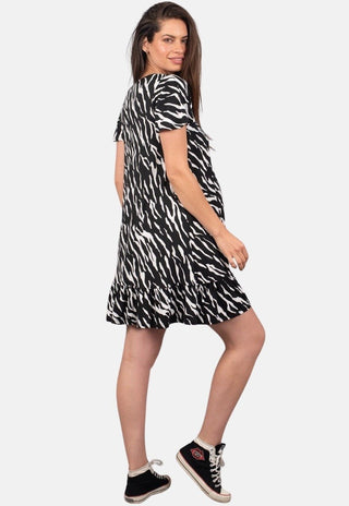 Vestido Maternal y Lactancia Cata Estampado Negro - Madremia