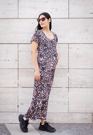 Vestido Trini Animal Maternal y Lactancia Manga Vuelo - Madremia