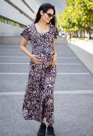 Vestido Trini Animal Maternal y Lactancia Manga Vuelo - Madremia