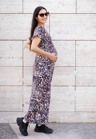 Vestido Trini Animal Maternal y Lactancia Manga Vuelo - Madremia