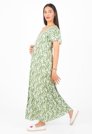 Vestido Trini Estampado Maternal y Lactancia Manga Vuelo - Madremia