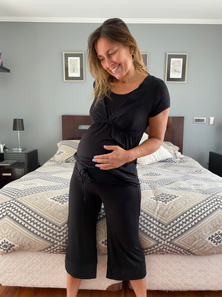 Pijama Lactancia Candela Negro