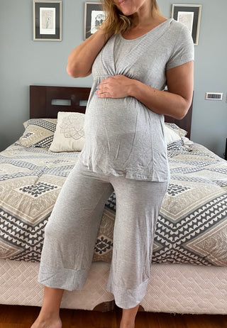 Pijama Lactancia Candela Gris