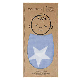 Swaddle Bambú para Bebé - Estrellas Azul