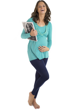 Pijama Maternal y Lactancia Girasol Navy
